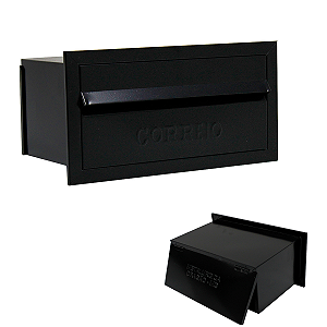 Caixa de Correios Jornal Tamanho 20x31,5x15,5cm Cor Preta