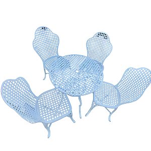 Conjunto de Mesa Copacabana 4 Cadeiras sem Braços Alumínio Fundido