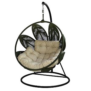 Balanço com Suporte Para Jardim e Varanda Modelo Folha Corda Naval