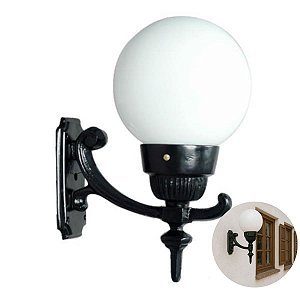 Luminária Globo Pequena 3 com Braço Externa Interna Alumínio 37cm
