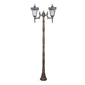 Poste Madri 2 Luminárias Colonial Alumínio Casa Praça Jardim - 1,99m