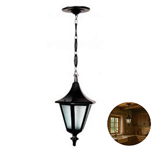 Luminária Colonial Decorativa Para Teto com Corrente Verona Mini Alumínio