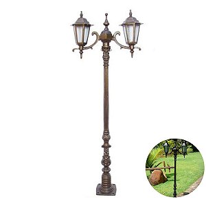 Poste Colonial Jardim Verona Mine com 02 Luminárias