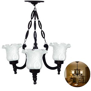 Lustre Colonial de Alumínio Modelo Atlanta