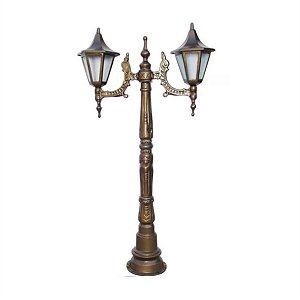 Poste Jardim Chinês com 02 Luminárias