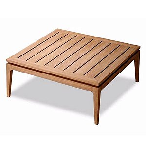 Mesa de Centro Madeira Para Sala Tampo Ripado Recepção