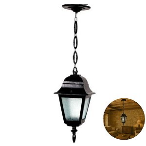 Luminária Colonial Alumínio com Corrente Canadá