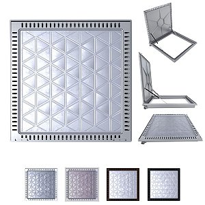 Tampa Para Casa Máquina Triângulo Piscina Com Rebaixo Com Grelha 90x90cm