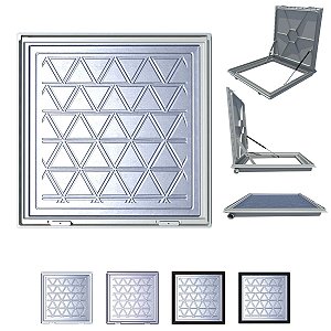 Tampa Casa Máquina Triângulo Com Amortecedor Com Rebaixo Grelha Invisível 80x80