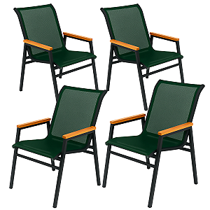 Kit 4 Cadeiras Jardim Gourmet Área Externa Sala De Jantar Nossa Kasa