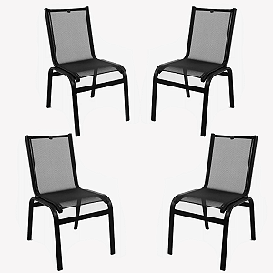 Kit 4 Cadeiras Sevilha Premium Sem Braço Área Jantar Gourmet Jardim Externa