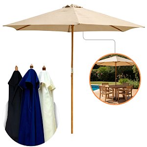 Ombrelone de Madeira 2,40m Bipartido para Áreas Externas e Bares