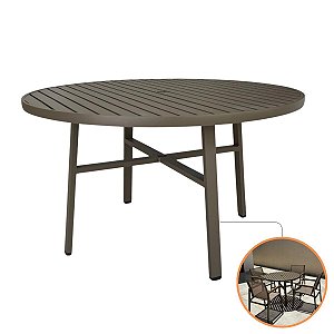 Mesa Verona Premium Redonda Alumínio 1,00m Jardim Piscina Antiferrugem