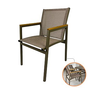 Poltrona Verona Premium Para Piscina E Jardim Alumínio Tela Sling Resistente