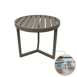 Mesa Lateral De Apoio Piscina Alumínio Antiferrugem Para Espreguiçadeira Ripada