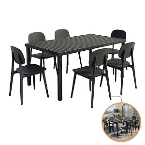 Jogo Mesa Alumínio 1,80x90 Retangular E 6 Cadeiras Itália Antiferrugem