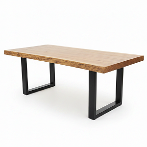 Mesa de Jantar Texas de Madeira com Estrutura em Metalon Sob Medida