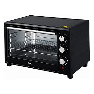 Forno Elétrico BAK 35L 1600W de Bancada com Vidro Duplo e Timer