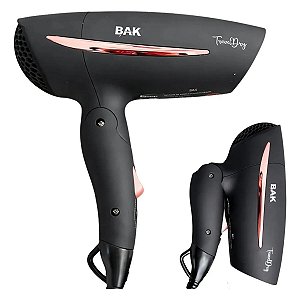 Secador de Cabelo Dobrável BAK Travel Dry 1250W Bivolt com Ar Frio
