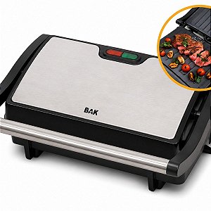 Sanduicheira e Grill BAK 750W com Placas Antiaderentes e Trava