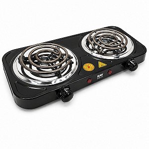 Fogareiro Elétrico BAK 2 Bocas 2000W Portátil com 5 Níveis 220V