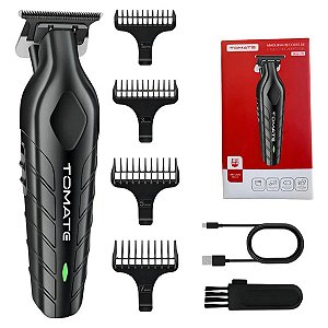 Máquina de Cortar Cabelo Sem Fio Tomate MAG-027 5W Recarregável USB com 4 Pentes