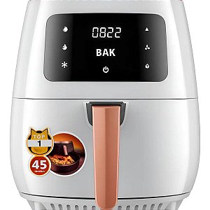 Air Fryer Digital BAK 4,5 Litros Branca Fritadeira Elétrica sem Óleo 127V/220V