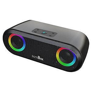 Caixa de Som Bluetooth Portátil SomBOX D-X006 40W com LED e Rádio