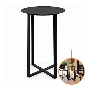 Mesa Bistrô de Alumínio Tubular com Tampo de Chapa