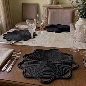4 Sousplat Corda Náutica Serena Redondo para Mesa de Jantar