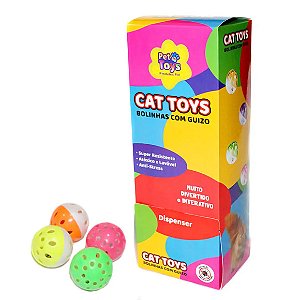 Bolinhas Cat Toys 04 cm com Guizo para Gatos 36 Unidades Único