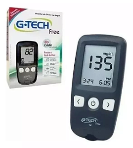 Medidor De Glicose Digital Glicemia FREE G-tech Preto