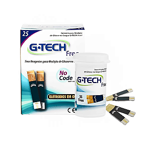 Tiras Reagentes G-Tech Free Com 25 Unidades Ref:  Ttfr/125