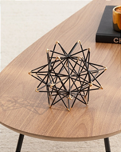Escultura preta estrela 3D em metal