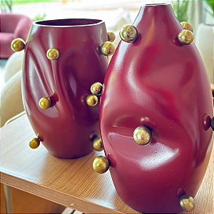 Vaso organico coffe bolas cereja c/ dourado