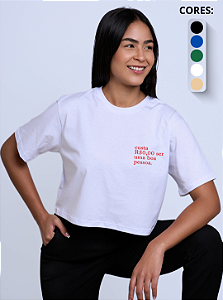 Cropped Feminino "Custa R$0,00 ser uma boa pessoa"
