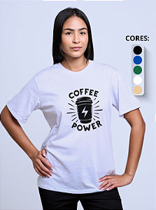 T-shirt Oversized Feminina "Coffee power"