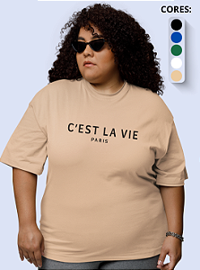 T-shirt Plus Size Feminina "C'est la vie"