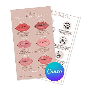 Fichas Cuidados Pós-Micropigmentação Labial Canva