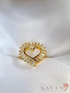 Anel Coração zircônia