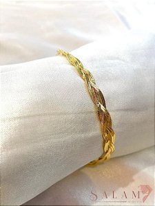 Pulseira Trança laminada
