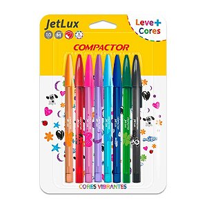 Kit caneta Jet Lux Blister - 8 Novas Cores 1.0