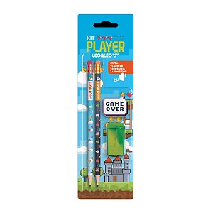 KIT LAPIS HB PLAYER 2 LAPIS/APONTADOR/BORRACHA