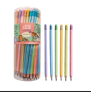 LAPIS PRETO PEROLADO C/ BORRACHA Nº 2