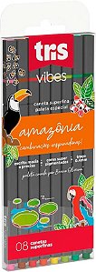 CANETA SUPER FINA TRIS VIBES AMAZÔNICA 8 CORES