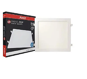 Painel POP LED Embutir Quadrado 24W Branco Frio