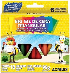 Giz de cera 12 cores retangular