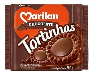 BISCOITO BOLACHA TORTINHA MARILAN SABOR CHOCOLATE 300 GRAMAS