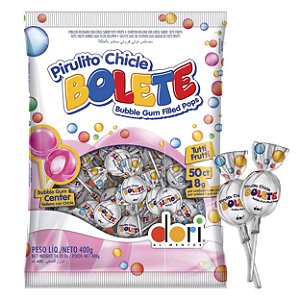 Pirulito Bolete de Chiclete Tutti Frutti 400g dori