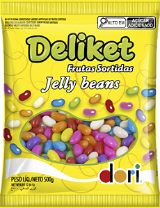 BALA DE GOMA JUJUBA DELIKET FURTAS SORTIDAS JELLY BEANS DORI 500G